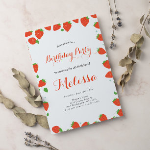 Convites Strawberry Berry Sweet Birthday