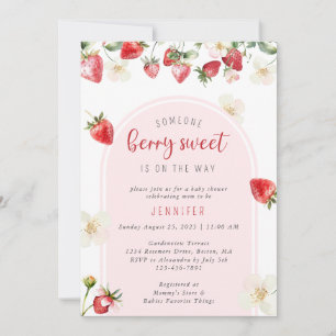 Convites Strawberry Berry Sweet Chá de fraldas