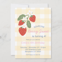 Convites Strawberry Berry Sweet Country Primavera Birthday
