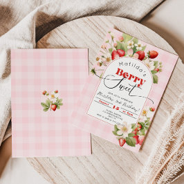 Convites Strawberry Berry Sweet festa de aniversário