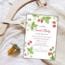 Strawberry Berry Sweet Greenery Chá de fraldas