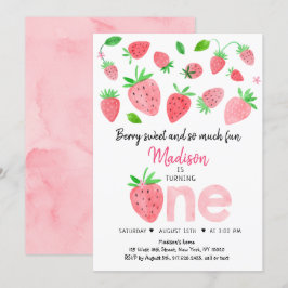 Convites Strawberry Berry Sweet Primeiro Aniversário
