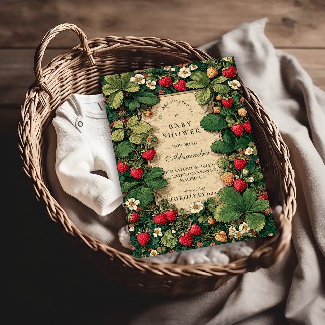 Convites Strawberry Fairytale Baby Shower (Criador carregado)