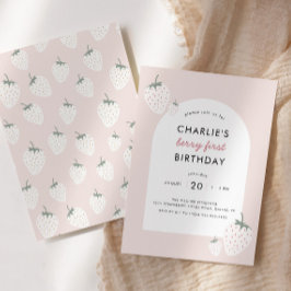 Convites Strawberry Fields Berry Primeiro Aniversário | Rap