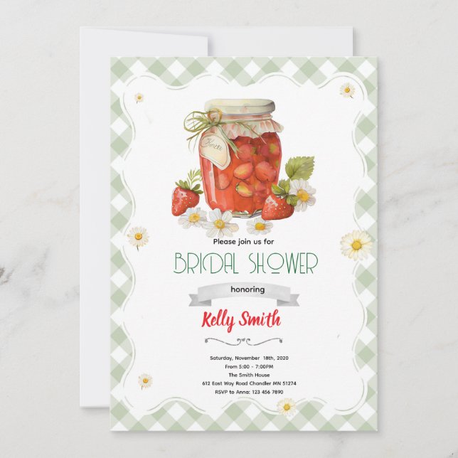 Convites Strawberry Jam Bridal Shower Invitation (Frente)