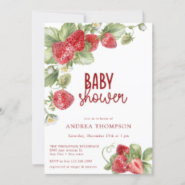 Convites Strawberry | Summer Baby Shower Invitation