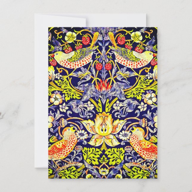 Convites Strawberry Thef Birds William Morris (Frente)