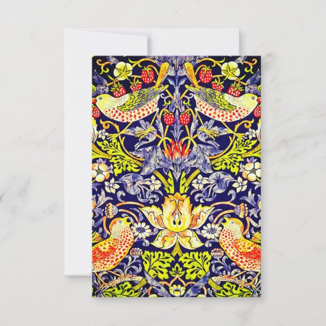 Convites Strawberry Thef Birds William Morris (Frente)