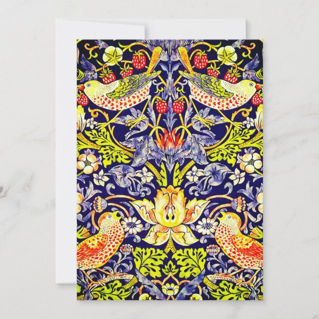 Convites Strawberry Thef Birds William Morris (Frente)