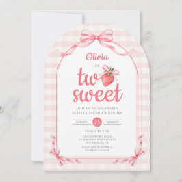 Convites Strawberry Two Sweet Girl 2nd Birthday Arch