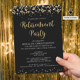 Convites Streamers Dourados Modernos do Partido da Reforma