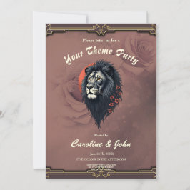 Convites Strength and delicacy united, a black lion