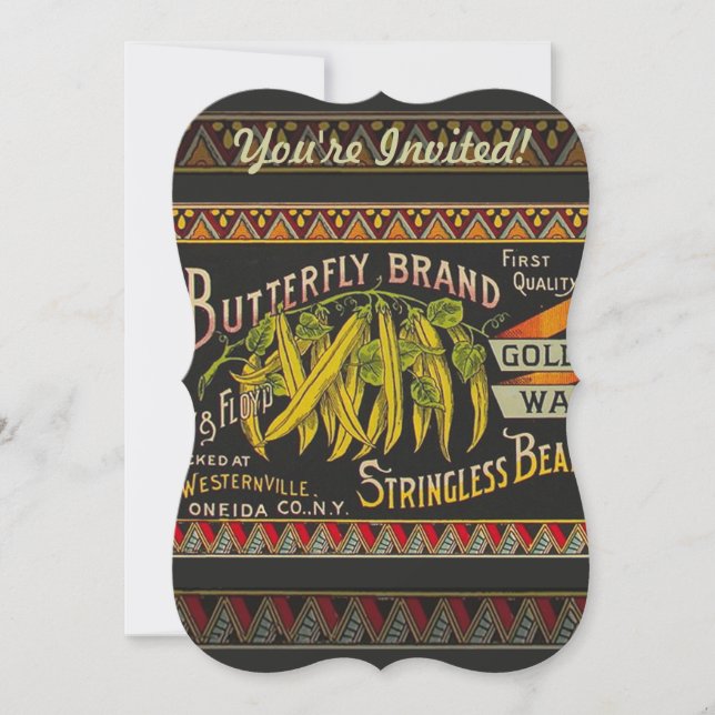 Convites String Bean Label Vegetal País (Frente)