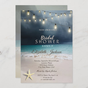 Convites String de Casamento de Praia Luz Chá de panela Sea