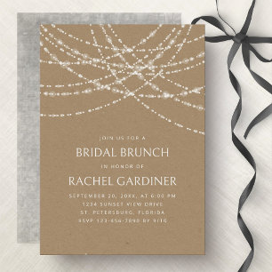 Convites String Lights Kraft Bridal Brunch