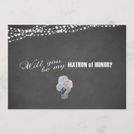 Convites String Lights Mason Jar Chalkboard Matron of Honor