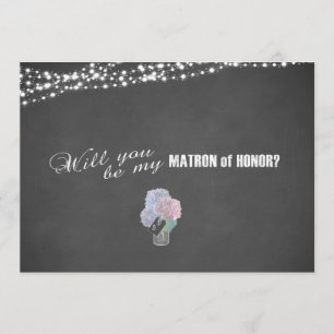 Convites String Lights Mason Jar Chalkboard Matron of Honor