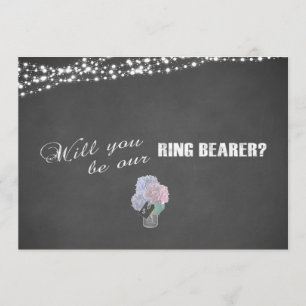 Convites String Lights Mason Jar Chalkboard RING BEARER