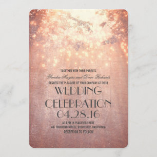 Convites String Lights Tree Branches Rustic Wedes