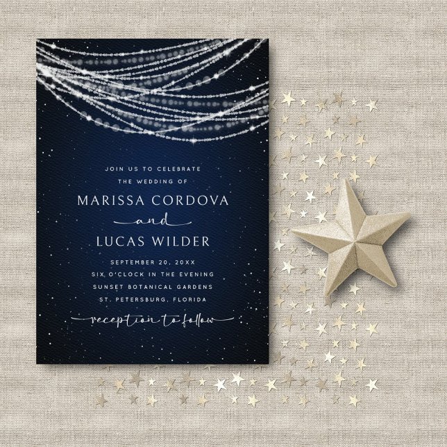 Convites String Luzes Celestiais Casamento (Criador carregado)