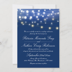Convites String Luzes Noturno Azul