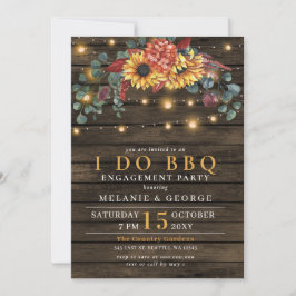 Convites String Luzes Sunflower I DO CHURRASCO Casal Chá