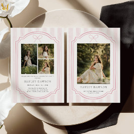 Convites Striped Photo Graduation Party Invite Announcement