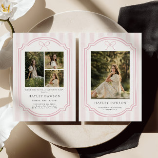 Convites Striped Photo Graduation Party Invite Announcement