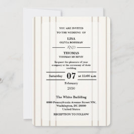 Convites Striped Preppy Modern Wedding Invite