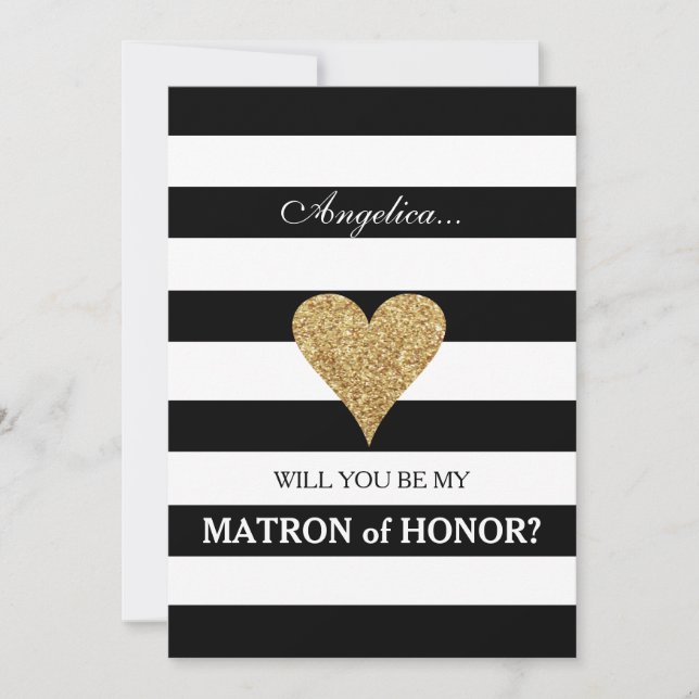 Convites Stripes Você Será Minha Matriz de Convidação (Frente)
