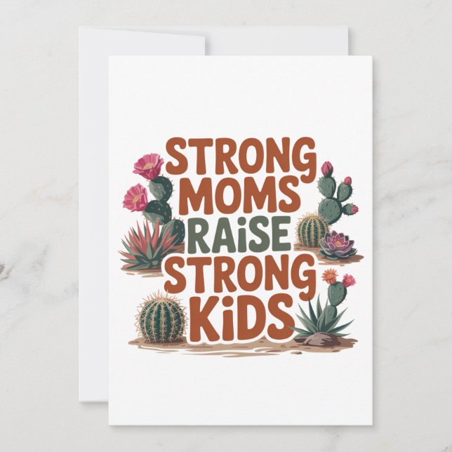 Convites Strong Moms Raise Strong Kids (Frente)