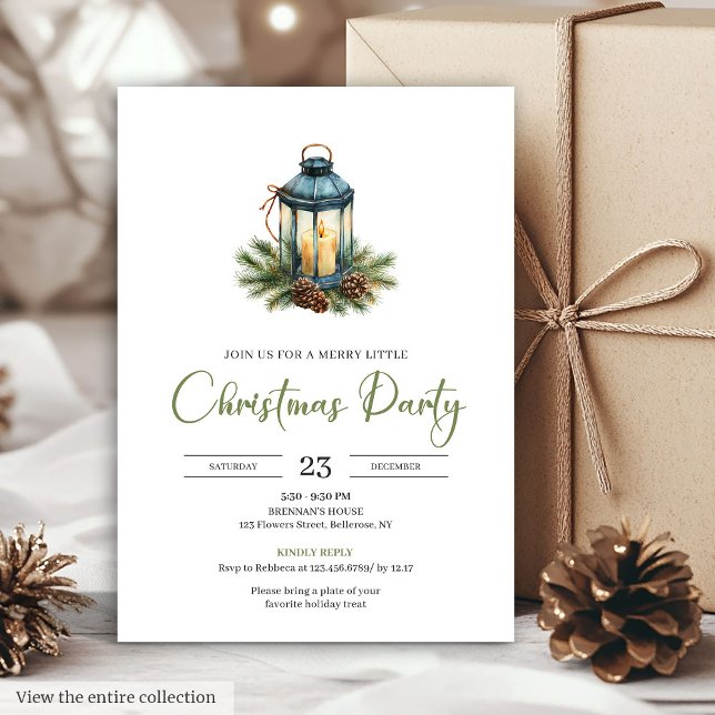 Convites Stylish Bohemian Neutral Botanical Christmas  (Stylish Bohemian Neutral Botanical Christmas Invitation)