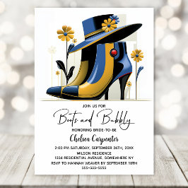 Convites Stylish Boots and Bubbly Bridal Shower