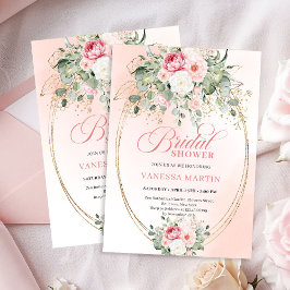 Convites Stylish Dusty Pink Eucalyptus Bridal Shower Invite