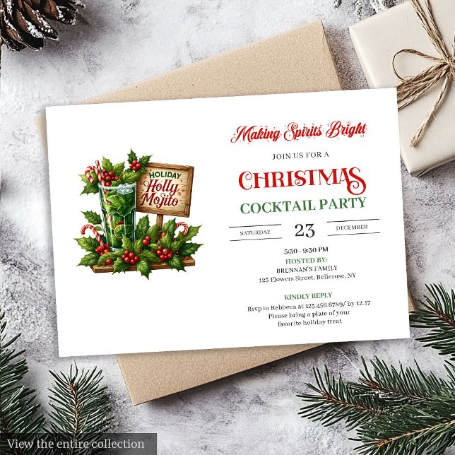 Convites Stylish Funny Mojito Cocktails digital invitation (Stylish Funny Mojito Cocktail digital invitation)