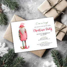 Convites Stylish Funny Santa Watercolor Holiday Invite