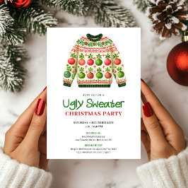 Convites Stylish Funny Ugly Sweater Holiday Invitation