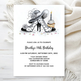 Convites Stylish Polka Dot High Heel Shoes Birthday Party