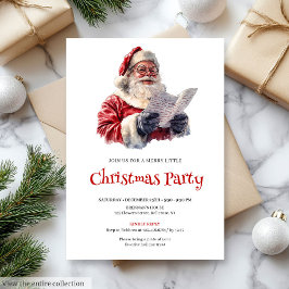 Convites Stylish Santa Modern Festive Holiday Invitation