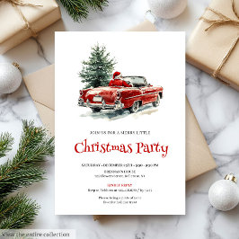 Convites Stylish Santa Pine Wreath Office Party Invitation