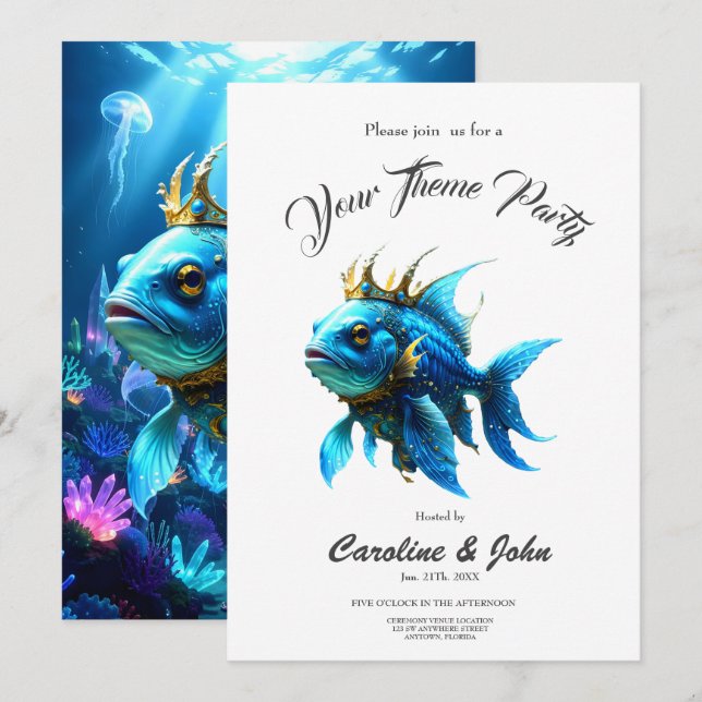 Convites Sua Alteza Peixe (Frente/Verso)