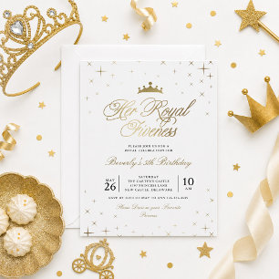 Convites Sua Alteza Real Quinta Princesa Aniversário de 5 a