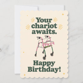 Convites Sua Carruagem Espera Engraçado Ficar Velho Anivers