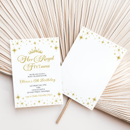 Convites Sua Dourada princesa 5 Birthday Invi