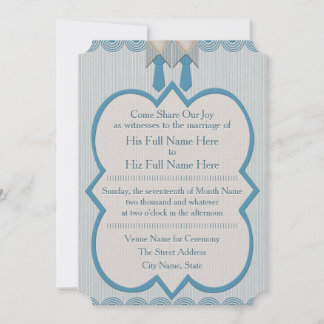 Convites Sua e Sua Azul Oxford Pinstripe