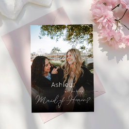 Convites Sua Foto Será Minha Madrinha de casamento? Branca