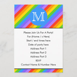 Convites Sua letra, arco-íris listra o monograma