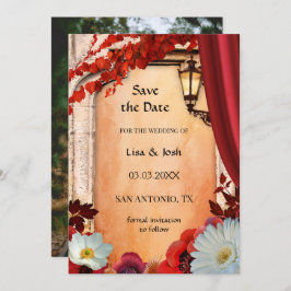 Convites Sua queda do floral clássico salve a placa de data