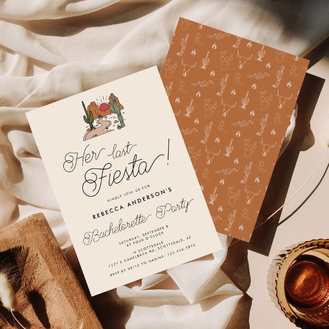 Convites Sua última Festa de solteira do Deserto de Fiesta (Criador carregado)