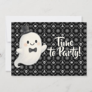 Convites Suave animação fantasma Halloween